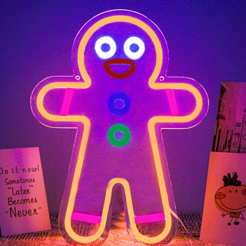Gingerbread Man Neon Sign Christmas Neon Sign