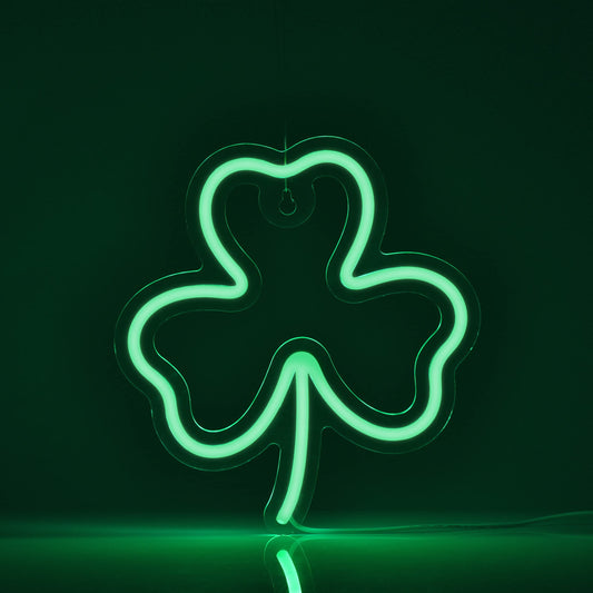 Clover Neon Sign St. Patrick's Day Neon Sign Irish Neon Sign